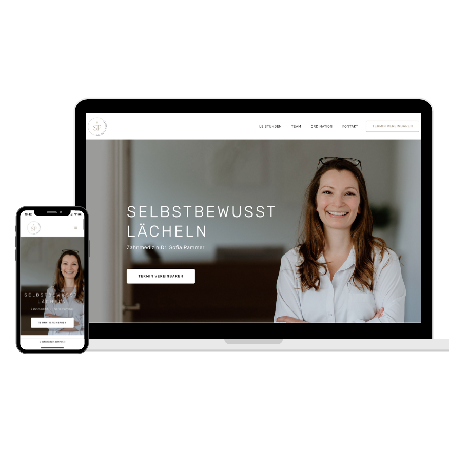 Laptop und Smartphone der Website von Dr. Sofia Pammer